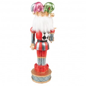 26PR3791 Figurine Arlequin 38 cm Rouge Bleu Polyrésine Décoration de Noël