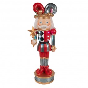 26PR3791 Figur Harlekin 38 cm Rot Blau Polyresin Weihnachtsdekoration