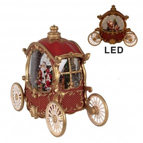 26PR4325 Décoration de Noël avec éclairage LED et musique 26x11x22 cm Rouge Plastique