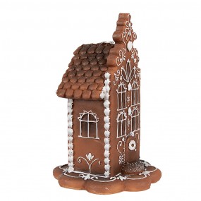 26PR4344 Gingerbread house with LED 20 cm Brown Plastic Gingerbread house