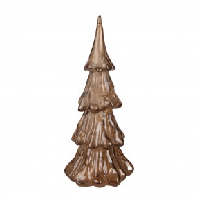 26PR4363 Decorazione natalizia con illuminazione a LED Albero di Natale Ø 14x33 cm Color oro Marrone Plastica