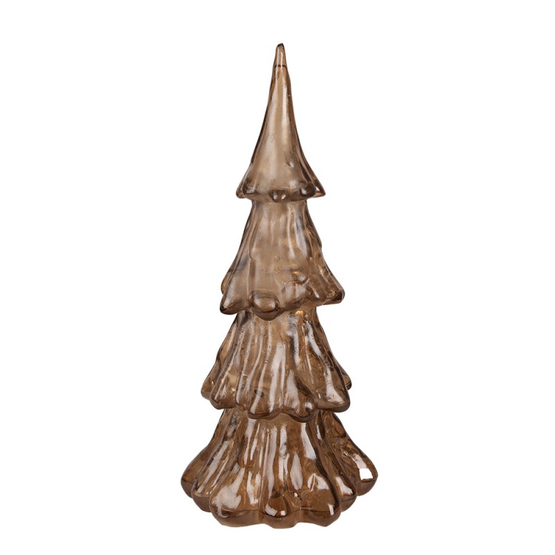 6PR4363 Décoration de Noël avec éclairage LED Sapin de Noël Ø 14x33 cm Couleur or Marron Plastique