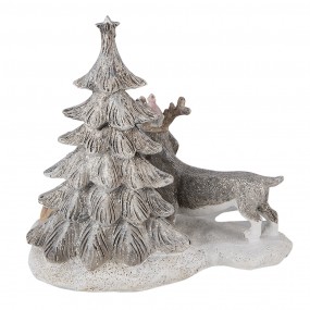 26PR4631 Figurine Animaux 16x10x15 cm LED Gris Beige Polyrésine Animaux Accessoires de maison