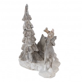 26PR4631 Figurine Animals 16x10x15 cm LED Grey Beige Polyresin Animals Home Accessories