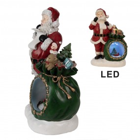 26PR3925 Music box Santa Claus 26x16x36 cm Red Polyresin Christmas Decoration