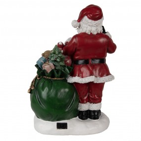 26PR3925 Muziekdoos Kerstman 26x16x36 cm Rood Polyresin Kerstdecoratie