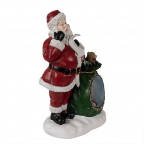 26PR3925 Muziekdoos Kerstman 26x16x36 cm Rood Polyresin Kerstdecoratie