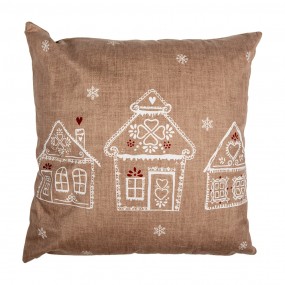 2GBB22 Cushion Cover 45x45 cm Brown Polyester Gingerbread house Pillow Cover