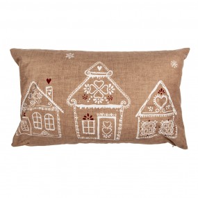 2GBB36 Cushion Cover 30x50 cm Brown Polyester Gingerbread house Pillow Cover