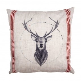 2NWV24-1 Cushion Cover 45x45 cm Beige Polyester Deer Pillow Cover