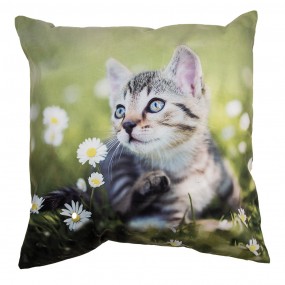 2KT021.370 Kissenbezug 45x45 cm Grün Polyester Katze Dekokissenbezug