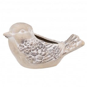 26TE0541 Blumentopf Vogel 25x14x14 cm Beige Stein