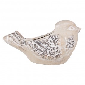 26TE0541 Blumentopf Vogel 25x14x14 cm Beige Stein