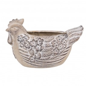 26TE0542L Blumentopf Huhn 26x16x15 cm Beige Stein