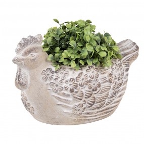 26TE0542M Blumentopf Huhn 21x14x13 cm Beige Stein