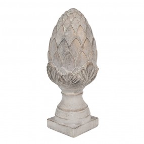 26TE0545L Decoratie Beeld Dennenappel Ø 17x39 cm Grijs Steen