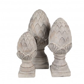 26TE0545L Decorative Figurine Pinecone Ø 17x39 cm Grey Stone