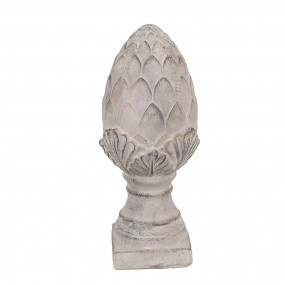 26TE0545M Decoratie Beeld Dennenappel Ø 14x33 cm Grijs Steen