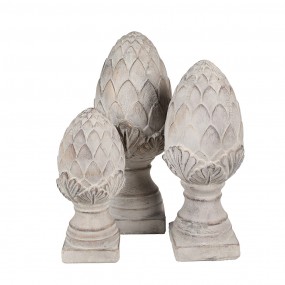 26TE0545M Decorative Figurine Pinecone Ø 14x33 cm Grey Stone