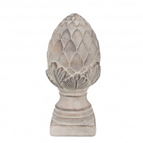 26TE0545S Decoratie Beeld Dennenappel Ø 12x26 cm Grijs Steen