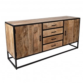 2MT50636 Dresser 160x45x75 cm Brown Wood Chest of Drawers