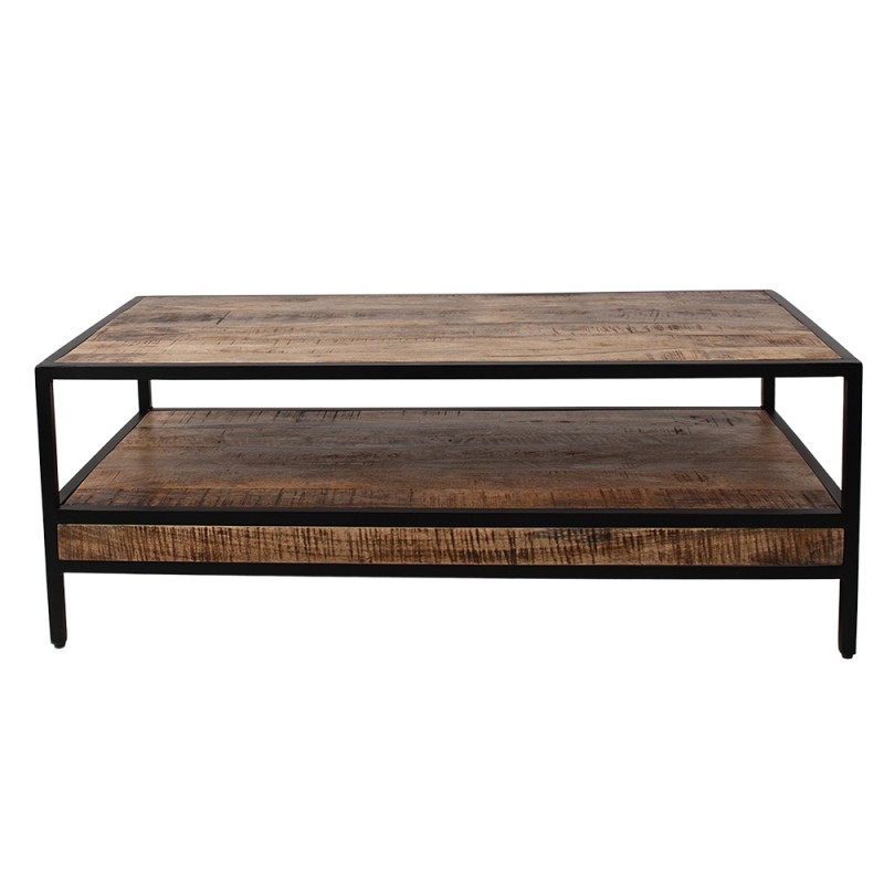 MT5H0583 Salontafel  110x55x40 cm Bruin Zwart Hout Ijzer Bijzettafel