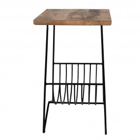 2MT5H0586 Side Table 40x40x63 cm Brown Black Wood Iron