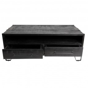 2MT5H0618 Coffee Table 120x60x45 cm Black Wood Rectangle Side Table