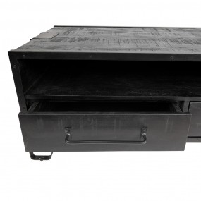 2MT5H0618 Coffee Table 120x60x45 cm Black Wood Rectangle Side Table