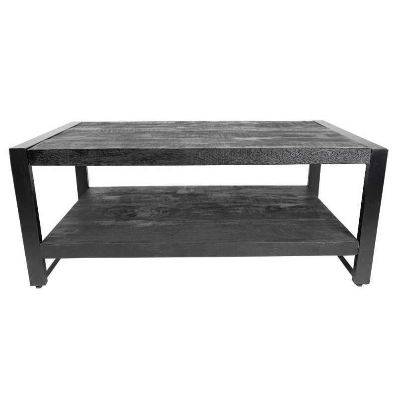 MT5H0620 Coffee Table 110x60x45 cm Black Wood Side Table