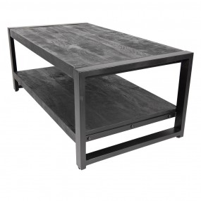 2MT5H0620 Coffee Table 110x60x45 cm Black Wood Side Table