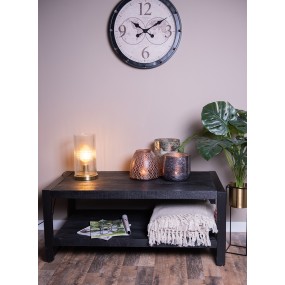 2MT5H0620 Coffee Table 110x60x45 cm Black Wood Side Table