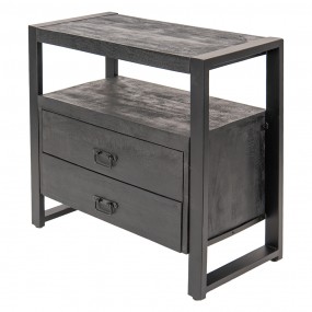 2MT5H0628 Commode 80x40x80 cm Noir Bois Rectangle Meuble TV