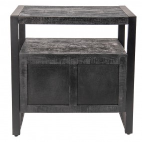 2MT5H0628 Commode 80x40x80 cm Noir Bois Rectangle Meuble TV