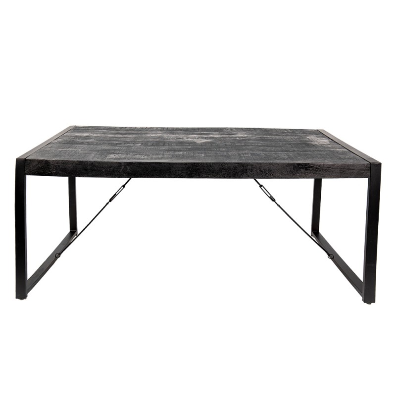 MT5H0631 Table de salle à manger 180x90x76 cm Noir Bois Table à manger