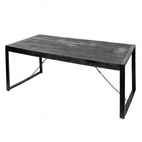 2MT5H0631 Dining Table 180x90x76 cm Black Wood Dining room table