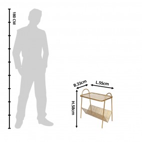 2MT5Y0799 Beistelltisch 55x33x58 cm Goldfarbig Eisen Pflanztisch