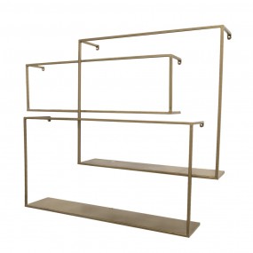 2MT5Y1064 Wall Rack Set van 3 Gold colored Iron Wall Shelf