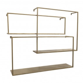 2MT5Y1064 Wall Rack Set van 3 Gold colored Iron Wall Shelf