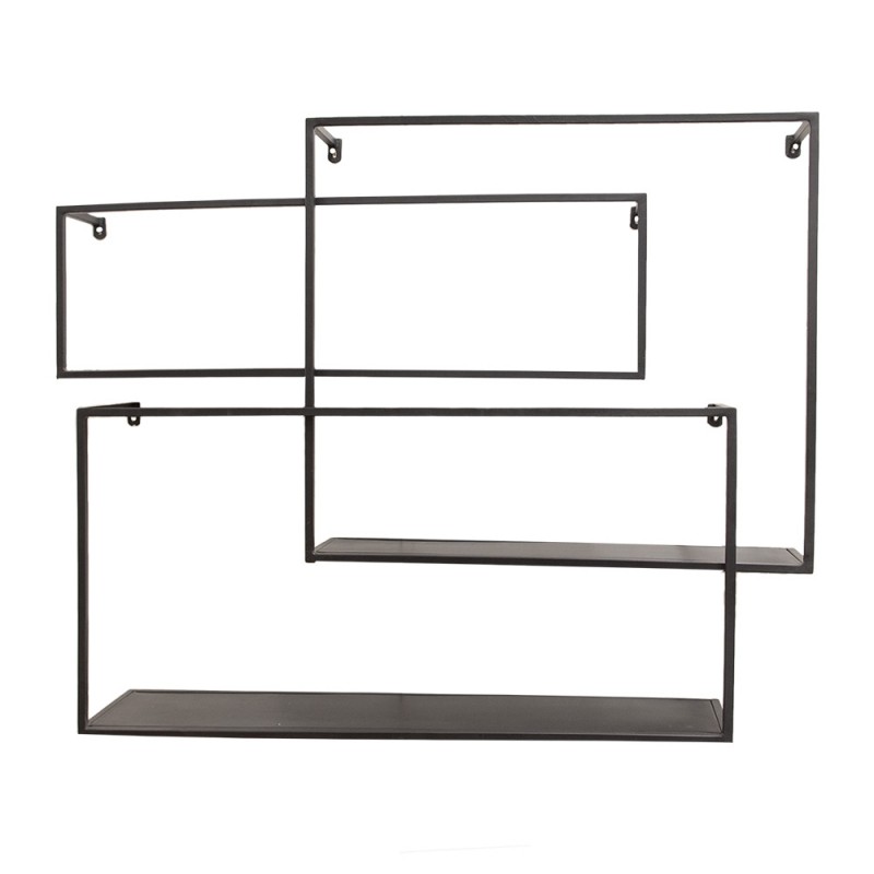 MT5Y1065 Wall Rack Set van 3 Black Iron Wall Shelf