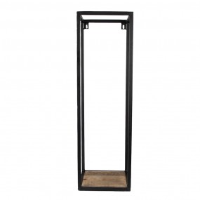 2MT5Y1066 Etagère murale 20x20x65 cm Noir Marron Fer Bois Étagère murale