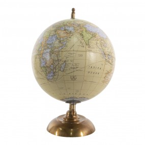 2MT64909 Globe 22x22x33 cm Jaune Bois Globe terrestre