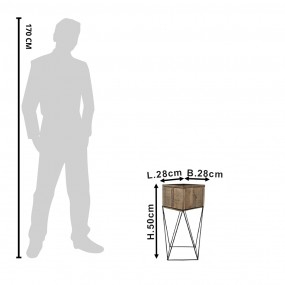 2MT64948 Planthouder  28x28x50 cm Bruin Hout Bloempot
