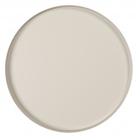 2MT6Y4634 Plateau Ø 40x3 / Ø 30x3 / Ø 23x3 / Ø 20x3 cm Beige Gris Fer Rond Décoration plateau