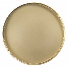 2MT6Y4634 Tray Ø 40x3 / Ø 30x3 / Ø 23x3 / Ø 20x3 cm Beige Grey Iron Round Decorative Serving Tray