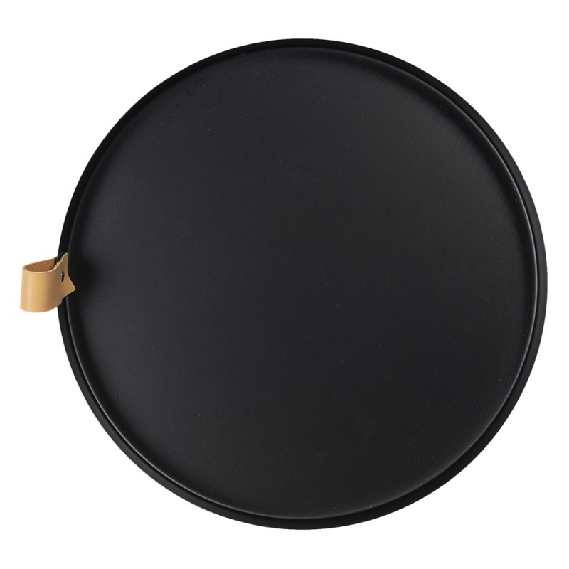 MT6Y4635 Decorative Serving Tray O 30x3 cm Black Iron Round Serving Platter