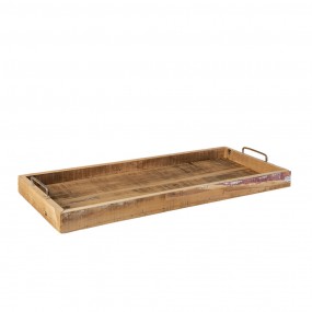 25H0508 Tray 70x31x7 cm Brown Wood Rectangle