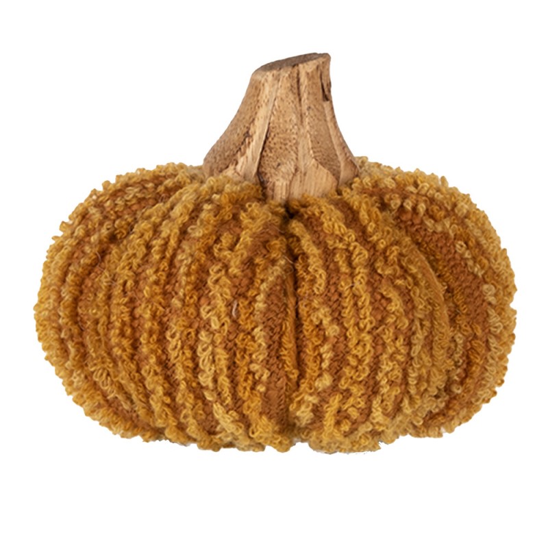 65244 Decorazione Zucca 8 cm Giallo Arancione Tessuto Arredamento per la casa