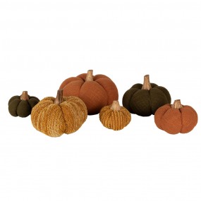 265244 Decorazione Zucca 8 cm Giallo Arancione Tessuto Arredamento per la casa