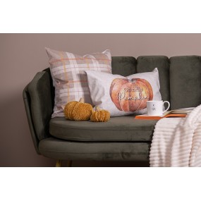 265244 Decoration Pumpkin 8 cm Yellow Orange Fabric Home Decor